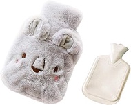 Drizzle Hot Water Bottle Classic Rubber Bottle with Cute Cover for Pain Relief (Koala Grey)