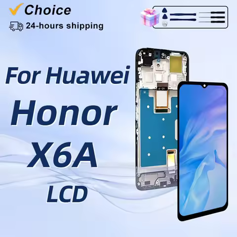 Black 6.56 Inch For Huawei Honor X6A WDY-LX1 WDY-LX2 WDY-LX3 LCD Screen Display Touch Digitizer Asse