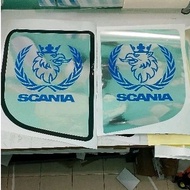sticker chrome dan logo bunga padi Scania