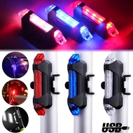 LED USB Rechargeable Bike Tail Light Bike Bicycle Light Mountain Cycle Rear Warning Lamps
