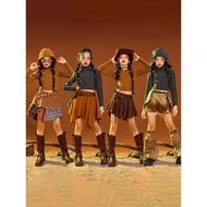[Children's Costume] Girls Jazz Dance Dune Wasteland Style Costume Children Girls Group Catwalk Suit