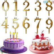 QBK6Q Number Birthday Candle Holder, Number 0-9 Stainless Steel Metal Number Candle Holders, Party A