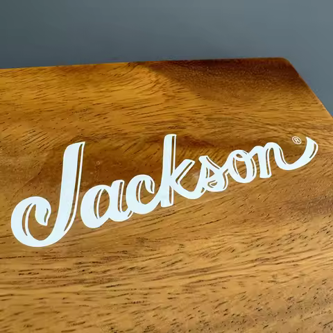 2 Pcs Tearable Film Jackson Guitar Decal Sticker Guitar Peghead Logo White Waterslide