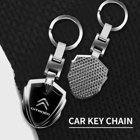 1Pcs 3D Metal Key Rings Car Logo Emblems Keychain For Citroen C4 C3 C5 C1 C2 Berlingo Celysee Cactus