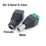 2.1mm x 5.5mm DC Female Male Power Plug Adapter Power Jack Adapter Connector Male Plug for led strip