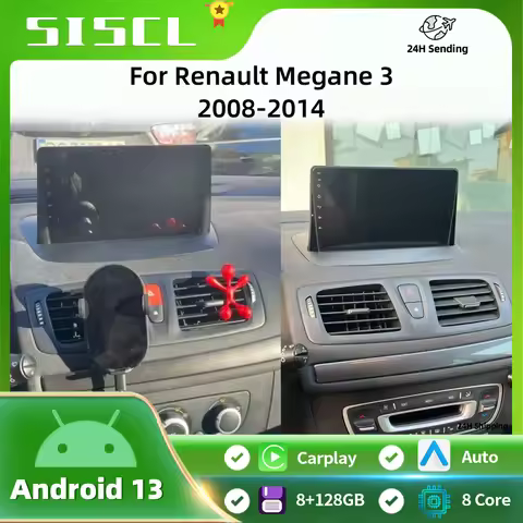 SISCL Car Radio For Renault Megane 3 Fluence Samsung SM3 2008 - 2014 Wireless Carplay Android Auto C