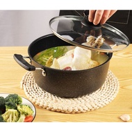 26cm Kitchen Cooking Pot Bowl Maifan Stone Non Stick Cookware with Lid Steamer Plate 26厘米麦饭石汤锅双耳不粘炖锅