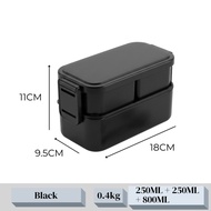 Ezalo Decker PP Plastic Compartment Lunch Box With Tableware Two Layers Compartment Bento Lunch Box