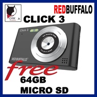 RED BUFFALO CLICK 3 COMPACT CAMERA 16X DIGITAL ZOOM FREE 64GB CARD