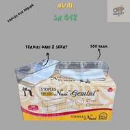 NEW NUAI SN 618 2-Section Square Cookie Jars 1 Dozen 500g Eid Jar/s Dry Cake Jars Bekas Kuih Raya Be