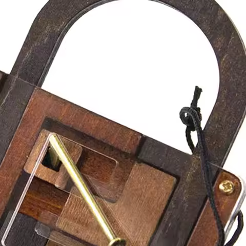 Latest High Difficulty Level IQ Lock Puzzle Classic Wooden Brainteaser Puzzles Game For Adults