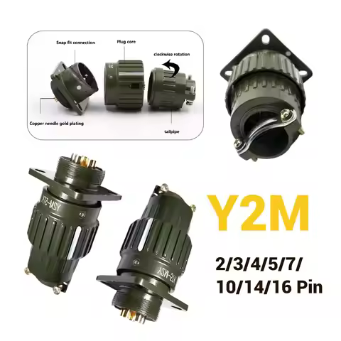 Y2M Aviation Cable Industry Floating Typ Connector Plug Socket Male Female 2/3/4/5/7/10/14/16 Pin Ar
