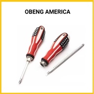 Obeng Bolak Balik Amerika 4 inch gagang karet