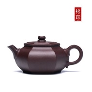 Yixing Purple Clay Teapot Famous Handmade Raw Ore Old Purple Clay Dabin Hexagonal Big Teapot Tea Set