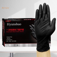 {Ready Now} 100PCS Disposable Black Nitrile Gloves Black Nitrile Gloves Latex Free Thickened [Bellar