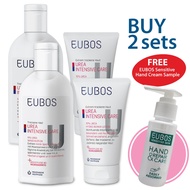 EUBOS Urea Body Wash + Urea Hydro Repair Body Lotion x2 sets FOC Hand Cream Sample