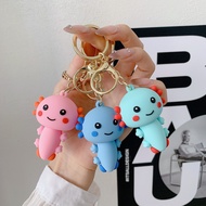 Axolotl Salamander Doll Pendant Hex Dinosaur Keychain Cute Soft Rubber Doll Keychain2026105YSK
