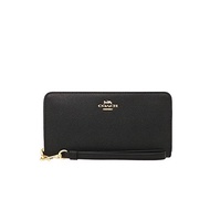 [Coach] COACH Long Wallet FC3441 C3441 Crossgrain Leather Long Zip-up Around Wallet (with Strap) Women [Outlet Item] [Brand] (#01 Black (with Gold))