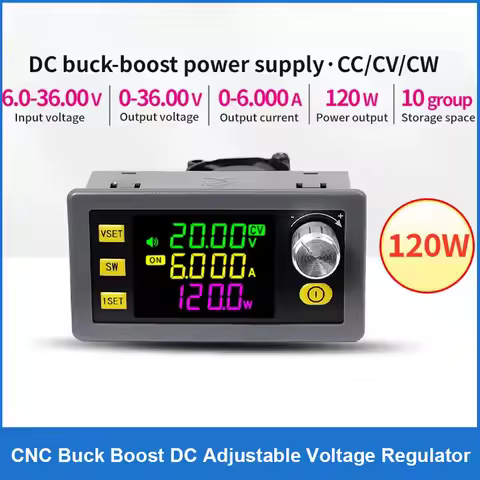 SK120 36V 6A 120W Buck Converter CC CV Voltage Current Step-Down Module LCD Adjustable Regulated Sta