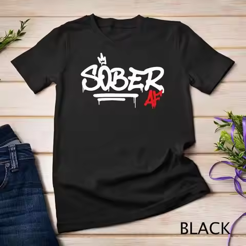 Sober AF Graffiti AA NA Recovery Unisex T shirt