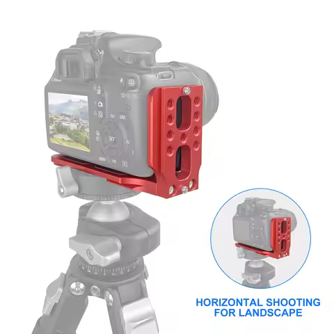 Universal DSLR Camera L Bracket Vertical & Horizontal Video for Tripod 1/4'' Screw Quick Release Pla