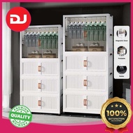 【DJ】75-85cm Double Open Doors Wardrobe | Moveable, No Assembly, Space-Saving Organizer for Kids & Ad