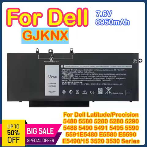 GJKNX Laptop Battery for Dell Latitude 5280 5288 5290 E5480 E5580 E5490 E5491 E5590 E5591 5480 5488 