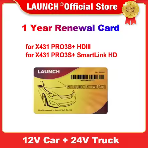 LAUNCH X431 X431 PRO3S+ HDIII/X431 PRO3S+ SmartLink HD 1 Year Subscription Renewal Card All Software