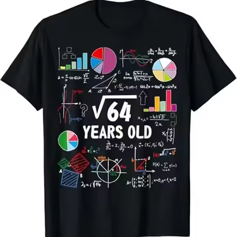 Square Root Of 64 8Th Birthday 8 Year Old S Math Lover T Shirt