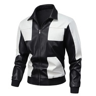Retro สไตล์อเมริกันผู้ชาย Casual Biker PU หนังแจ็คเก็ตคู่ Turn-down Collar Jacket สไตล์ญี่ปุ่น Topwe