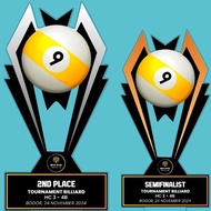 Plakat Akrilik 1 Set Juara/Plakat Custom/Piala Akrilik/Billiard/Billyard