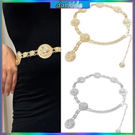 Dark Silver Waist Chain Carved Head Charm for Beach Outfit Fashion Accessory