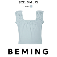 Bemingtop588(S-XL) -  Proud top🍪 เสื้อเเขนกุดรุ่นใหม่ ดีเทลยางยืดคอเเละรอบเเขน