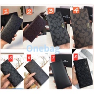 * 75365 74599 75013 74978 Breast Pocket Wallet in Signature Crossgrain Leather Men Fold Long Zip Pur