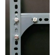 CORNER PLATE FOR SLOTTED ANGLE BAR / L BRACKET BESI RAK LUBANG - GREY COLOUR * READY STOCK FAST DELI