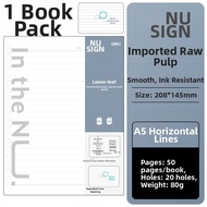 Nusign | Universal Lined Dot Grid Squared Loose-leaf Refill A5