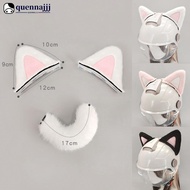 QUENNA Plush Cat Ears And Tail Helmet Stickers Cute DIY Decor Accessories For Motorcycle Ski Snowboa