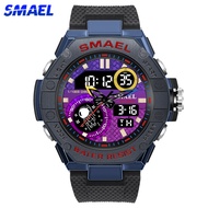 Polychrome Alloy Quartz Watch For Men SMAEL 8068 Brand Fashion Sports Dual Display Wristwatches Outdoor Waterproof Military Digitals Stopwatch Clock