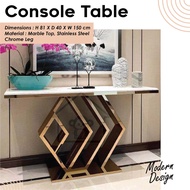 MEJA KONSOL MARMAR/MEJA HIASAN/CONSOLE TABLE MARBLE TOP GEOMETRIC DESIGN/MARBLE TABLE/MARBLE CONSOLE