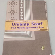 voal miracle syari motif metal logo UMAMA SCARF  130 x 130 kerudung segi 4 empat jilbab jumbo