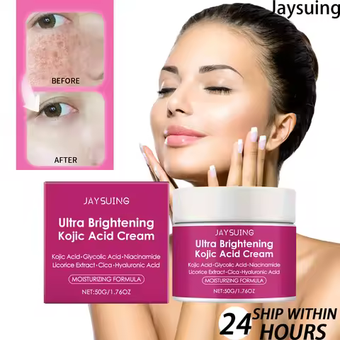 Jaysuing Kojic Acid Brightening Cream 50g Moisturizing Face Cream with Hyaluronic Acid Strengthen Sk