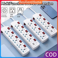 Socket Extension with USB Port Outlets 2500W Charging Extension Outlet Socket Plug with Switch TL