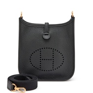 Hermès Black Clemence Mini Evelyne 16 TPM Gold Hardware, 2024