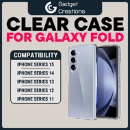 Z Fold5 Phone Case, Z Fold4, Z Fold3, Clear PC Hard Case for Samsung Folding Phone