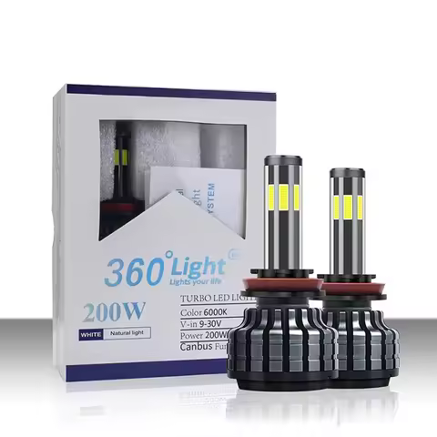 2/4pcs Led Headlight Car Light 6 Side LED lights for car H8 H11 H7 H9 9006/HB4 9005/HB3 200W LED Hea