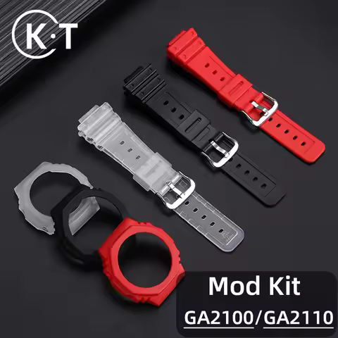 Transparent Bezel GA2100 GA2110 Mod Kit rubber for Casio GA-2100 Case Bracelet GA2110 Casioak Silico