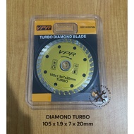 MATA Diamond Turbo VPR Ceramic Cutting Blade/ DW Turbo Diamond Blade TURBO 105x1.9x7x20mm