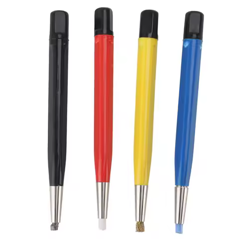 4pcs Watch Rust Cleaning Pen Scratch Brush Pen Set Portable Fiberglass Nylon Steel Brass for Electri
