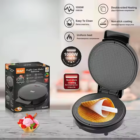 1000W Electric Crispy Egg Roll Maker Waffle Ice Cream Cone Machine Household Breakfast Egg Roll Sand