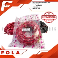 AUTOMOTIVE CABLE WIRE AUTOMOTIVE SPOT CABLE FOLA BRAND 4MM X 20M AVSS CAR AMPERE CABLE 4MM OD 4.6MM 